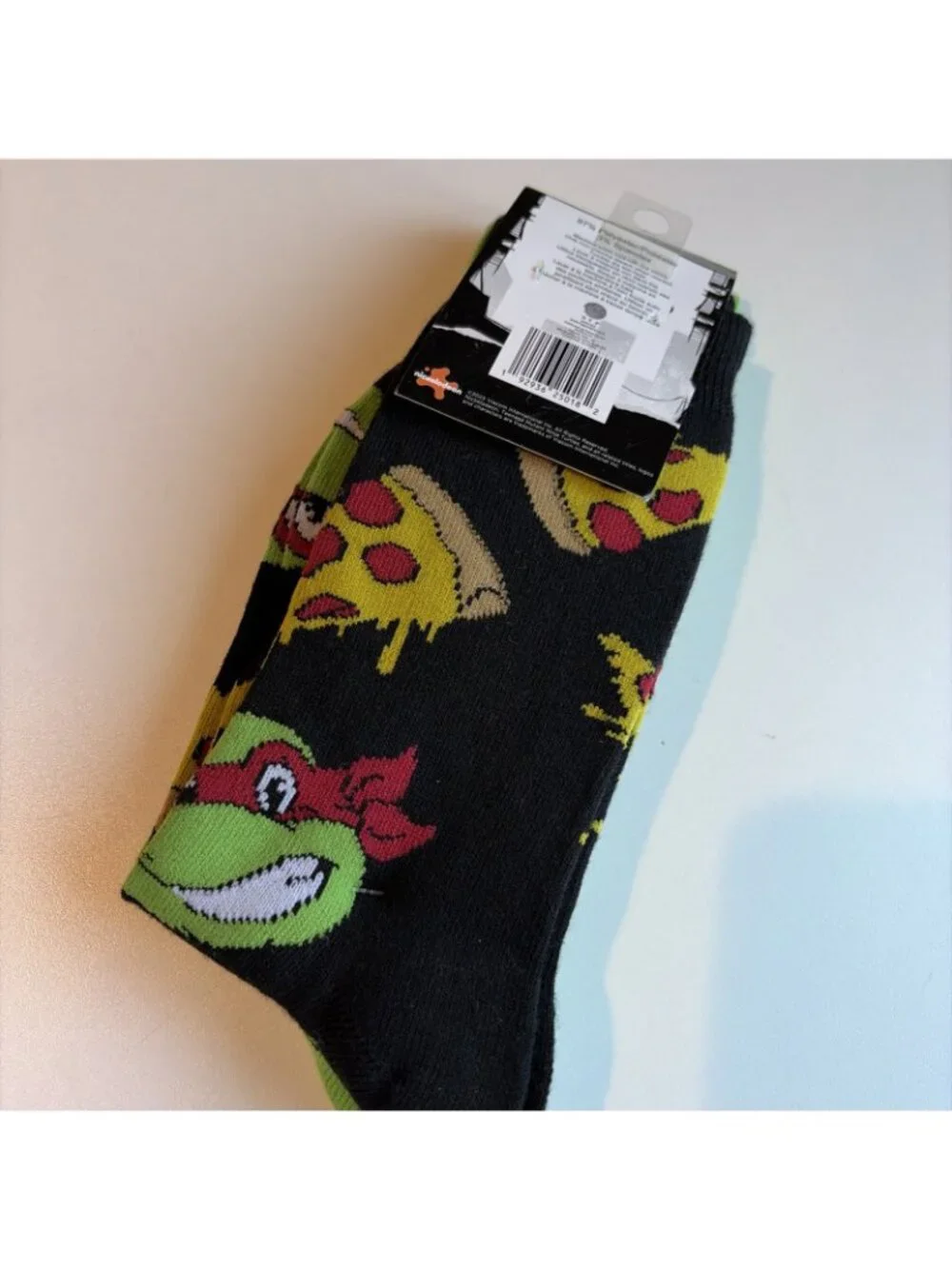 Nickelodeon Teenage Mutant Ninja Turtles Crew Socks 2 Pairs Green Black NEW